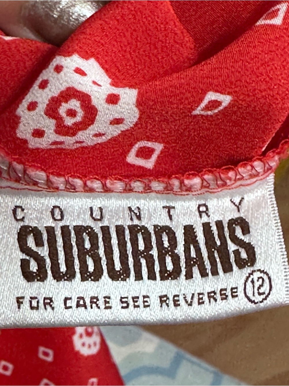 Vintage Country Suburbans 2 Piece Pant Set Red Bandana Print Wide Leg 10 ILGWU - Picture 13 of 13